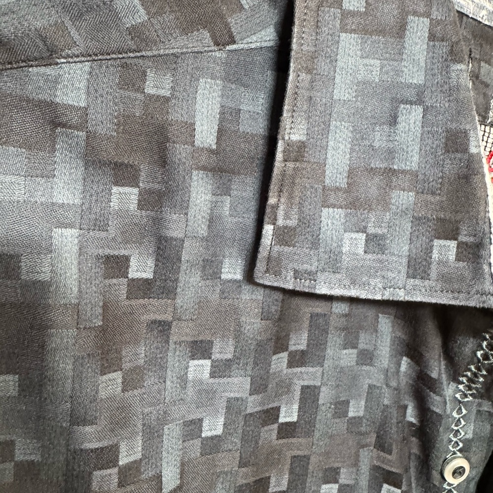 Robert Graham Super Soft Black Patterned Button-D… - image 7